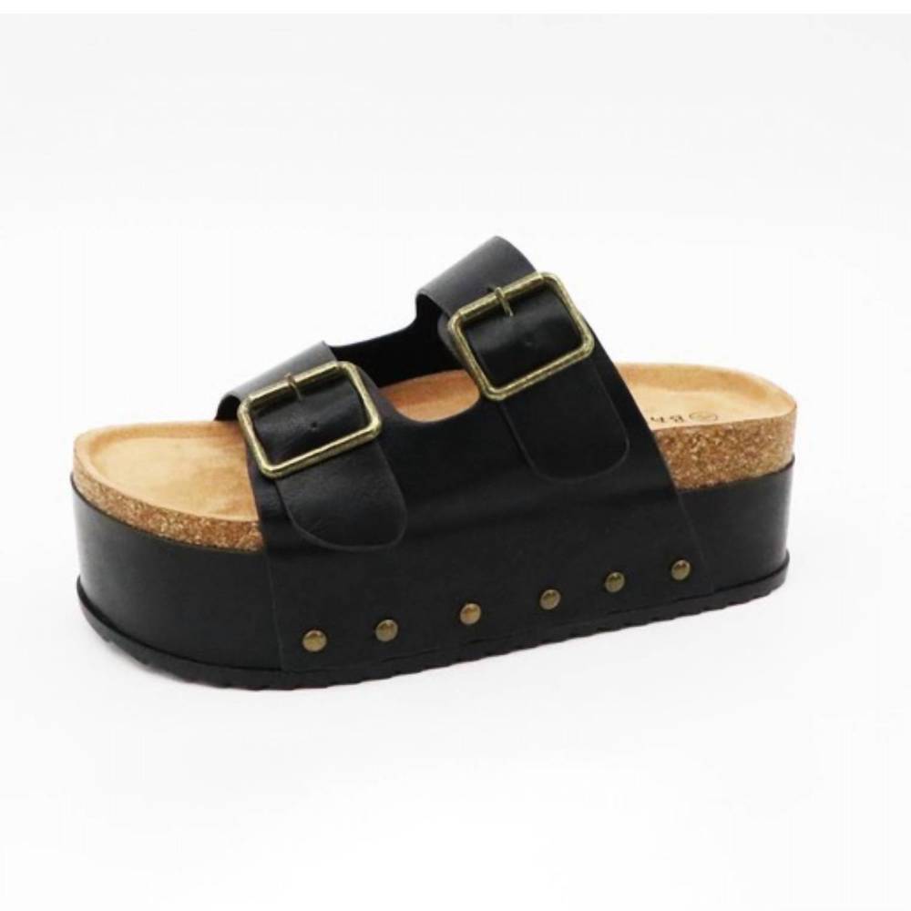 NEW MAKER'S women's platform sandals in black